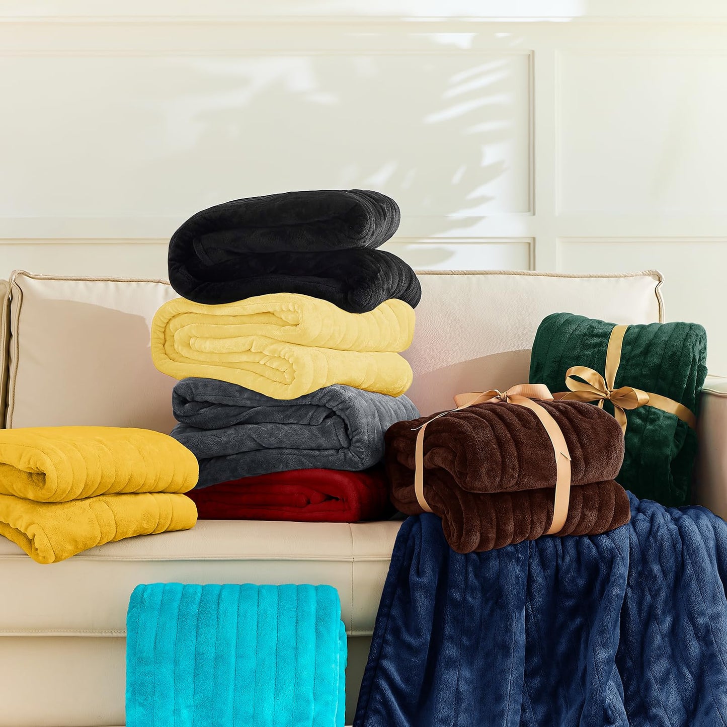 Heated Electric Blanket Queen Size - 84" x 90" Heating Blanket with Dual Control, 10 Heating Levels & 8 Hours Auto Off, Soft Warm Flannel Blanket, Christmas Birthday Gifts for Senior Grandma