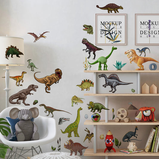 1 Set Glow-in-the-Dark Dinosaur Wall Decor - Removable Waterproof Wall Stickers for Living Room Bedroom Home Decor