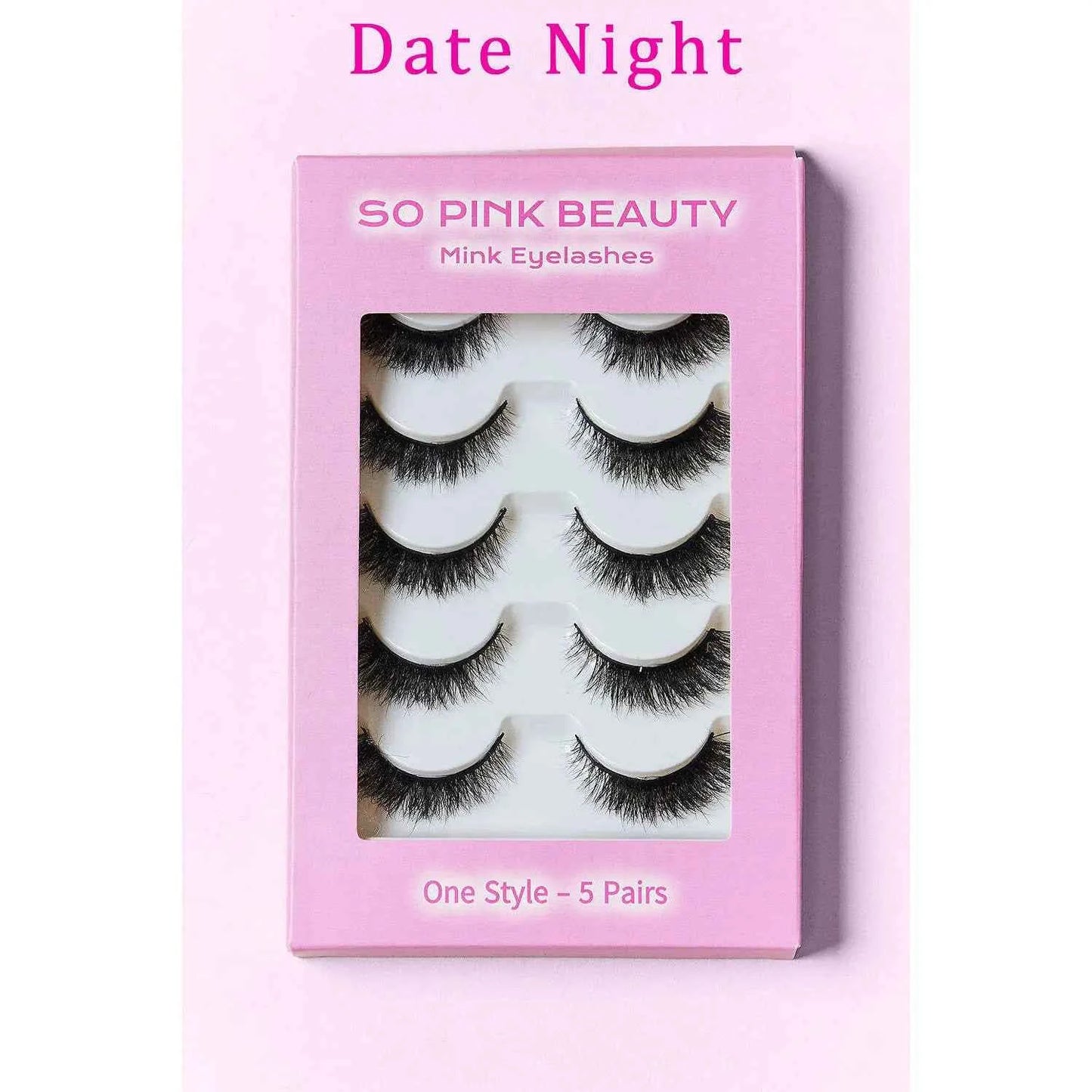 W2B so PINK BEAUTY Mink Eyelashes 5 Pairs Fan Eyelashes