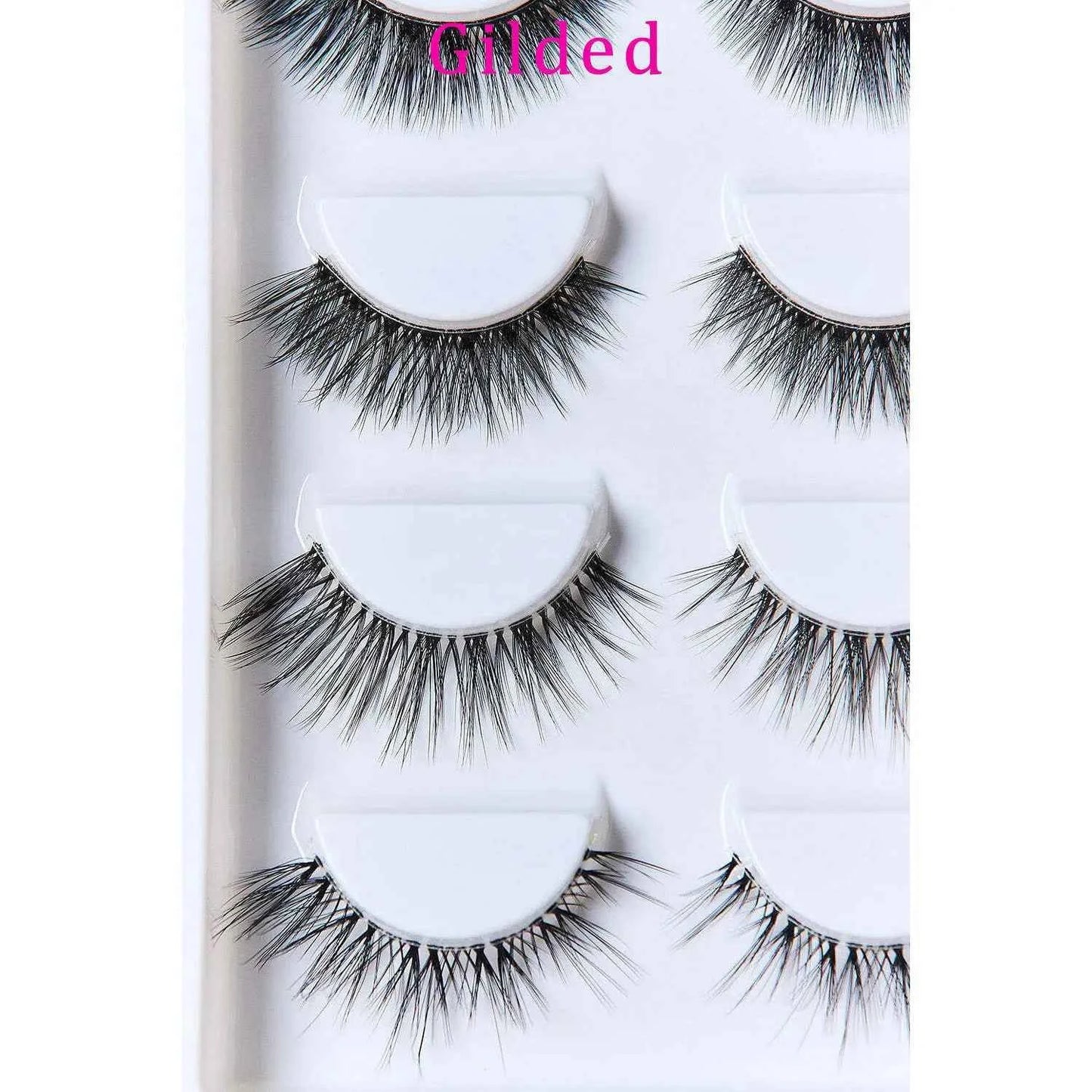 W2B so PINK BEAUTY Variety Pack of 5 Pairs Faux Mink Eyelashes False Eyelash Sets in Pink Color