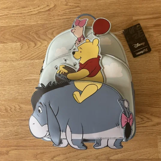 Stock Loungefly Disney Winnie The Poof 95th Anniversay Celebration Toss Womens Double Strap Shoulder Bag Purse Cute Backpack