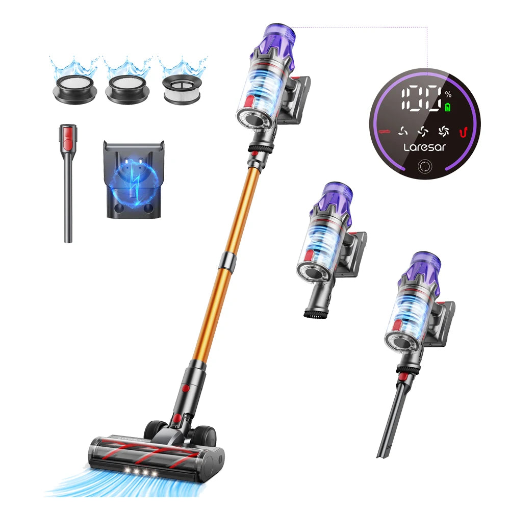 Laresar V7 500W 50KPA Suction Power Cordless Vacuum Cleaner Handheld smart Home appliance Removable Battery Dust Cup