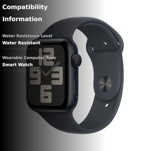 Apple Watch SE (2nd Gen) [GPS 40mm] Smartwatch with Midnight Aluminum Case with Midnight Sport Band S/M. Fitness and Sleep Trackers, Crash Detection, Heart Rate Monitor, Retina Display