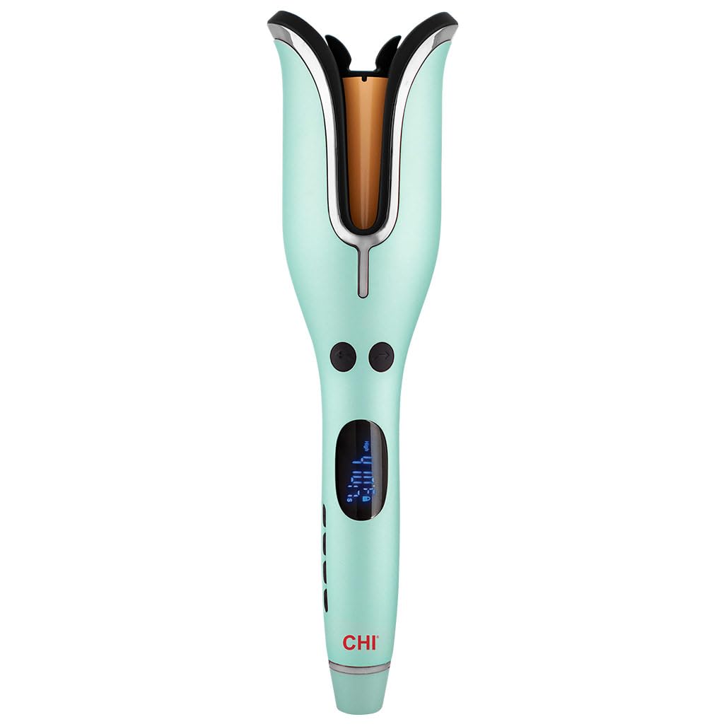CHI Spin N Curl, Curling Iron For Healthy & Shiny Effortless Curls & Waves, Provides Preset Temperature Settings For Each Hair Texture, Rose Gold