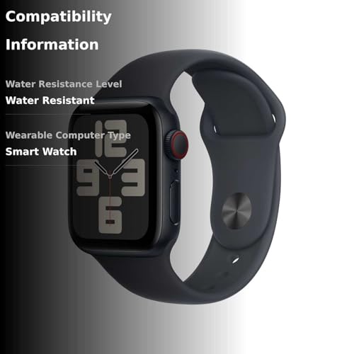 Apple Watch SE (2nd Gen) [GPS 40mm] Smartwatch with Midnight Aluminum Case with Midnight Sport Band S/M. Fitness and Sleep Trackers, Crash Detection, Heart Rate Monitor, Retina Display