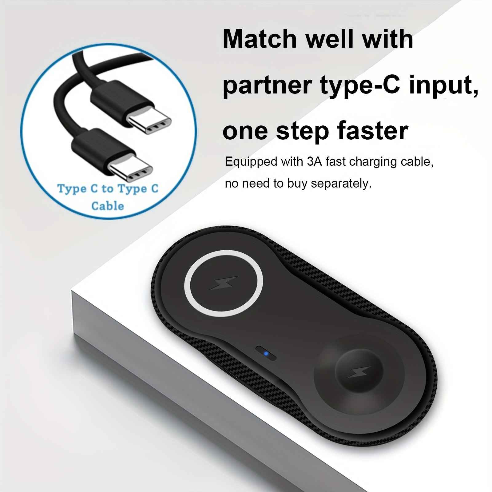 2-in-1 Fast Wireless Charger Mat Dual Wireless Charging Pad for Samsung Galaxy Watch 5/5 Pro/4/3, Galaxy Buds, S23 Ultra, S22, S21, S20, Note 20, 10, Z Flip 4/3, Z Fold
