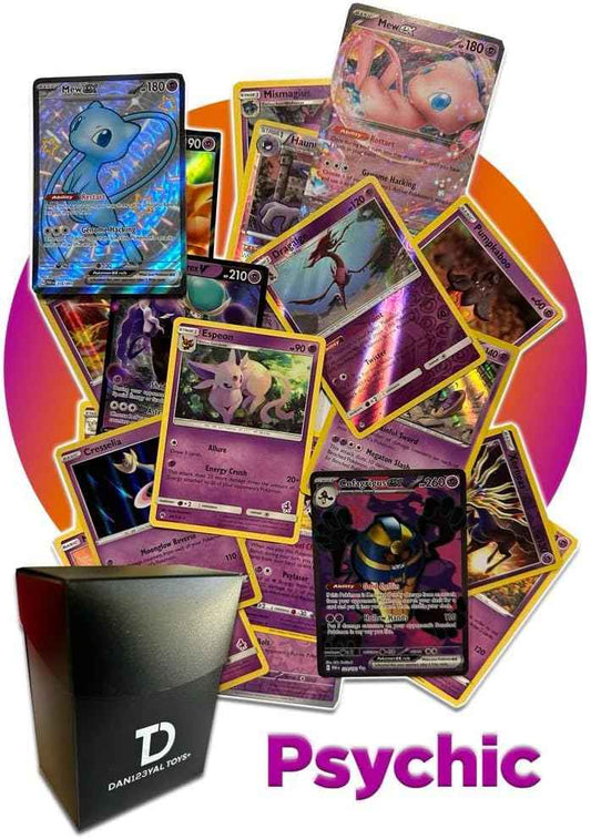 Psychic Type TCG Random Assortment Bundle || Guaranteed Ultra Rare + 30 Random Cards + Dan123yal Deck Box