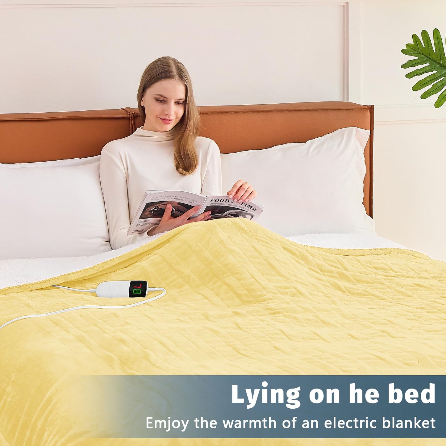 Heated Electric Blanket Queen Size - 84" x 90" Heating Blanket with Dual Control, 10 Heating Levels & 8 Hours Auto Off, Soft Warm Flannel Blanket, Christmas Birthday Gifts for Senior Grandma