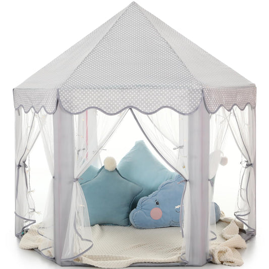 Monobeach Princess Tent Girls Large Playhouse Kids Castle Play Tent with Star Lights Toy for Children Indoor and Outdoor Games, 55'' x 53'' (DxH)