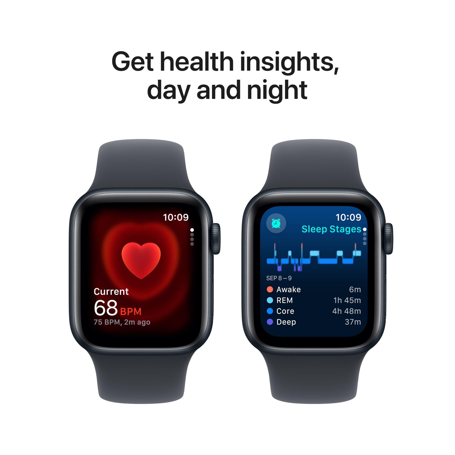 Apple Watch SE (2nd Gen) [GPS 40mm] Smartwatch with Midnight Aluminum Case with Midnight Sport Band S/M. Fitness and Sleep Trackers, Crash Detection, Heart Rate Monitor, Retina Display