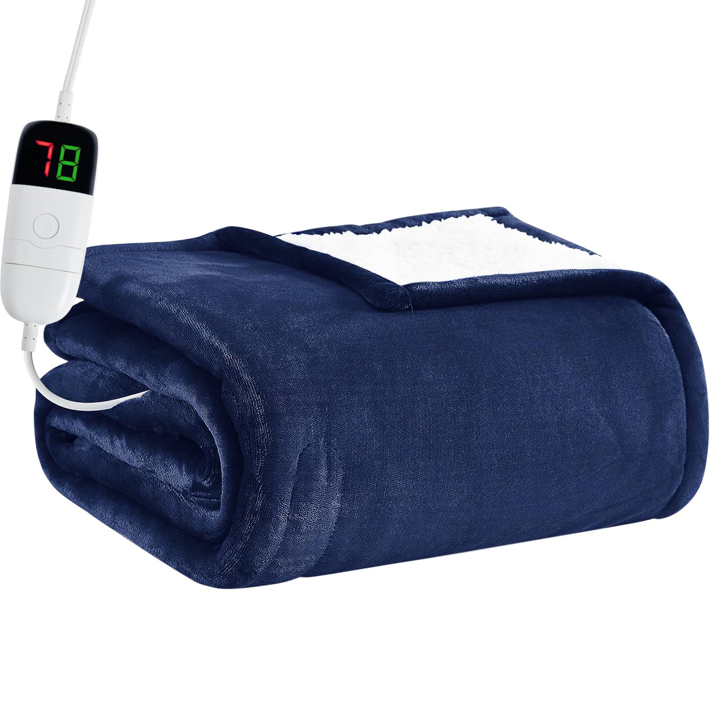 Heated Electric Blanket Queen Size - 84" x 90" Heating Blanket with Dual Control, 10 Heating Levels & 8 Hours Auto Off, Soft Warm Flannel Blanket, Christmas Birthday Gifts for Senior Grandma