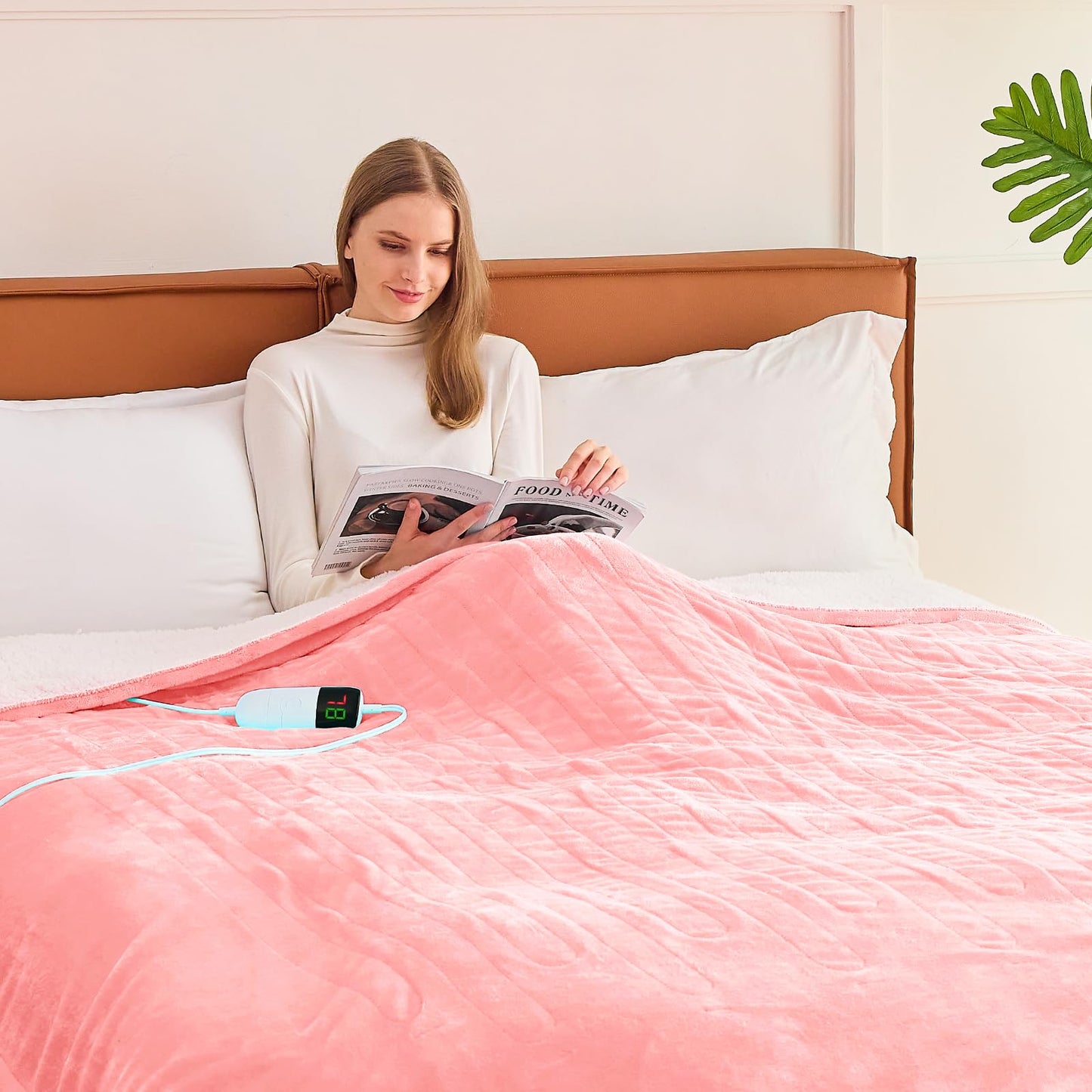 Heated Electric Blanket Queen Size - 84" x 90" Heating Blanket with Dual Control, 10 Heating Levels & 8 Hours Auto Off, Soft Warm Flannel Blanket, Christmas Birthday Gifts for Senior Grandma