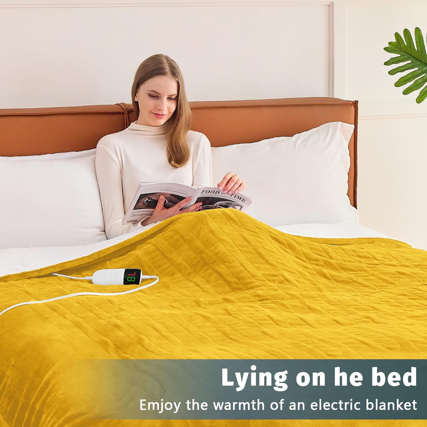 Heated Electric Blanket Queen Size - 84" x 90" Heating Blanket with Dual Control, 10 Heating Levels & 8 Hours Auto Off, Soft Warm Flannel Blanket, Christmas Birthday Gifts for Senior Grandma