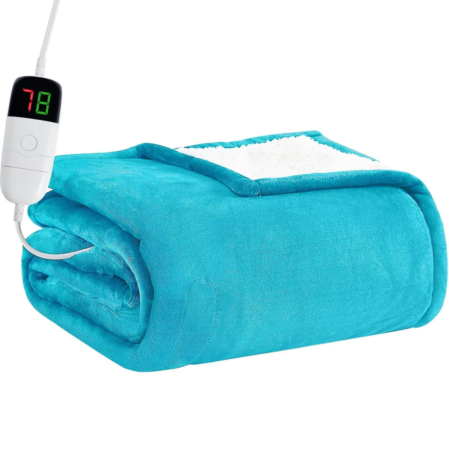 Heated Electric Blanket Queen Size - 84" x 90" Heating Blanket with Dual Control, 10 Heating Levels & 8 Hours Auto Off, Soft Warm Flannel Blanket, Christmas Birthday Gifts for Senior Grandma