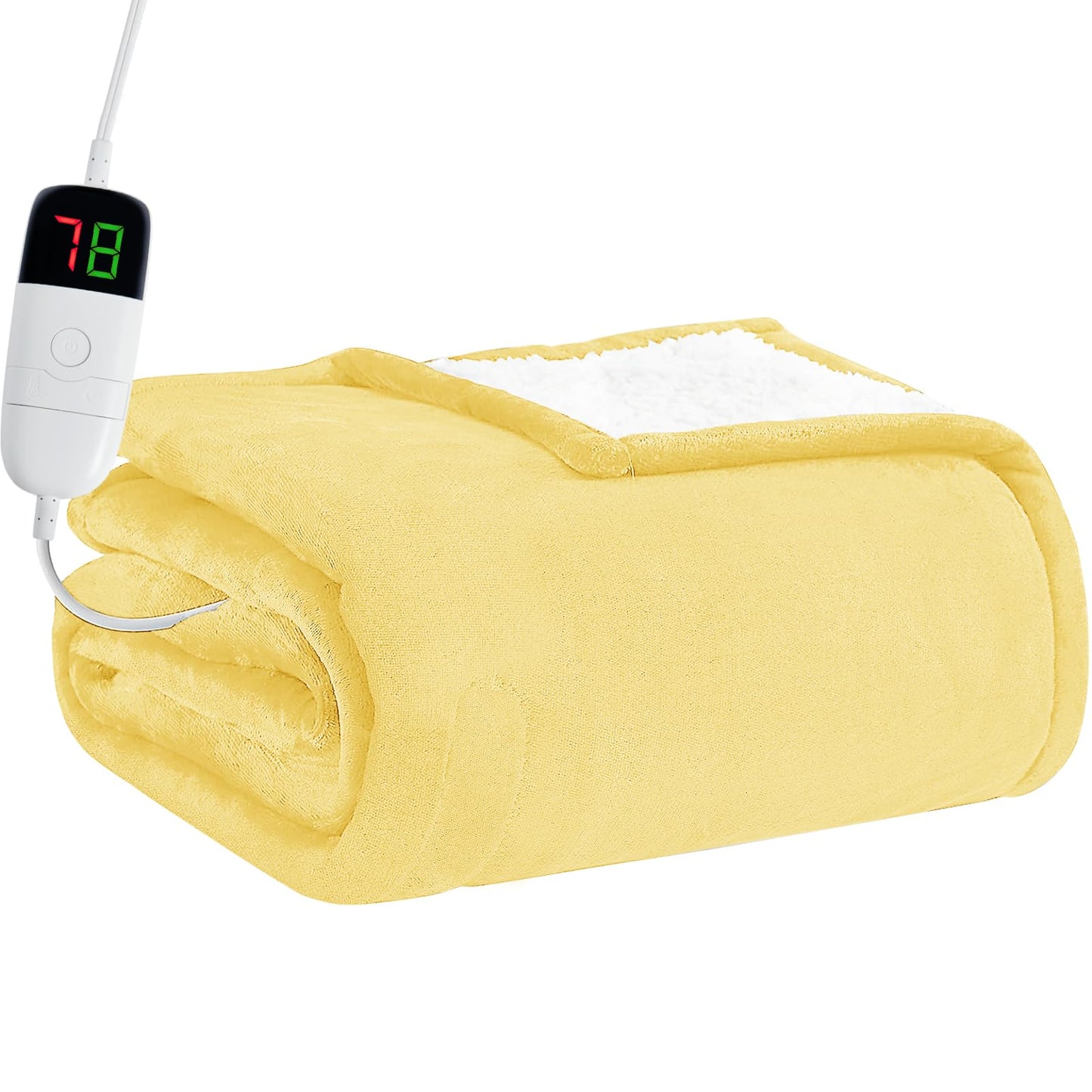 Heated Electric Blanket Queen Size - 84" x 90" Heating Blanket with Dual Control, 10 Heating Levels & 8 Hours Auto Off, Soft Warm Flannel Blanket, Christmas Birthday Gifts for Senior Grandma