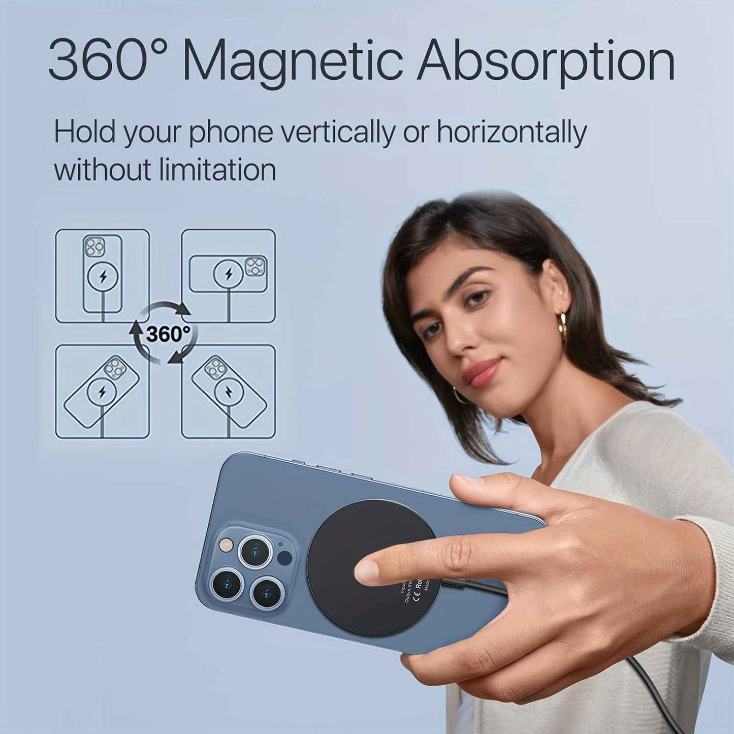 Wireless Charger Charging Station Compact Magnetic Fast Charging Compatible With Apple Mobile Phone 15 14 13 12 Pro Max Series For
 Samsung Galaxy Mobile Phone Series For Airpods3/2 Se