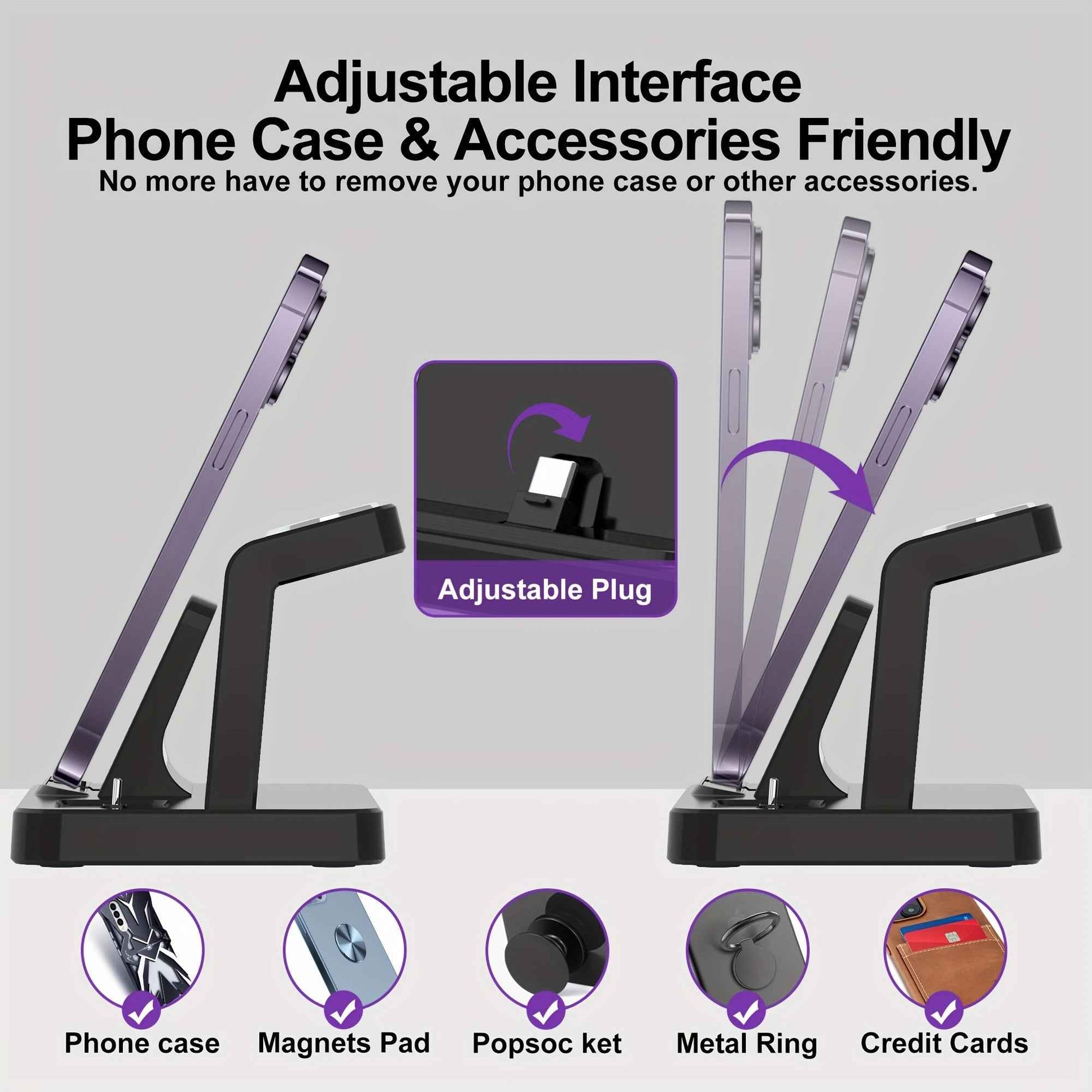 3-in-1 Fast Charging Station for Samsung Multiple Devices - Wireless Charger Dock Stand for Galaxy S23 Ultra/S23+/S22/S21/Note20/Z Flip/Z Fold 4, Galaxy Buds, Watch 6/Classic/5 Pro/4/3/Lte/Active/2/1 with Quick Charging Stand