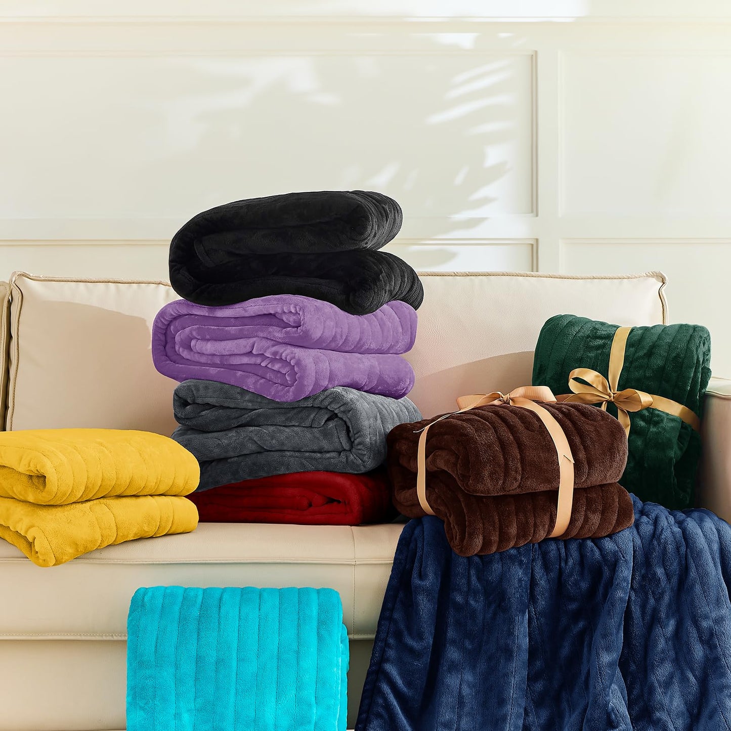 Heated Electric Blanket Queen Size - 84" x 90" Heating Blanket with Dual Control, 10 Heating Levels & 8 Hours Auto Off, Soft Warm Flannel Blanket, Christmas Birthday Gifts for Senior Grandma