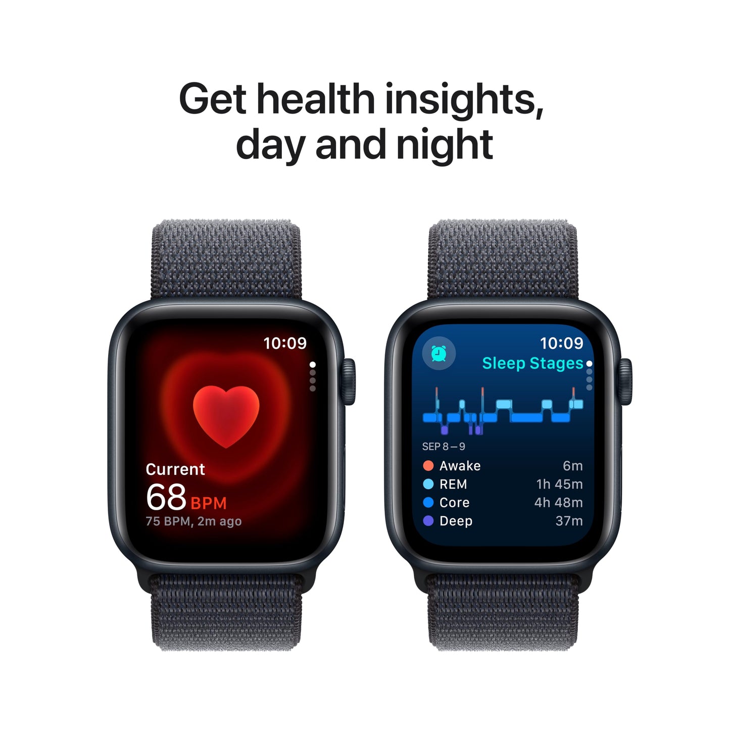 Apple Watch SE (2nd Gen) [GPS 40mm] Smartwatch with Midnight Aluminum Case with Midnight Sport Band S/M. Fitness and Sleep Trackers, Crash Detection, Heart Rate Monitor, Retina Display