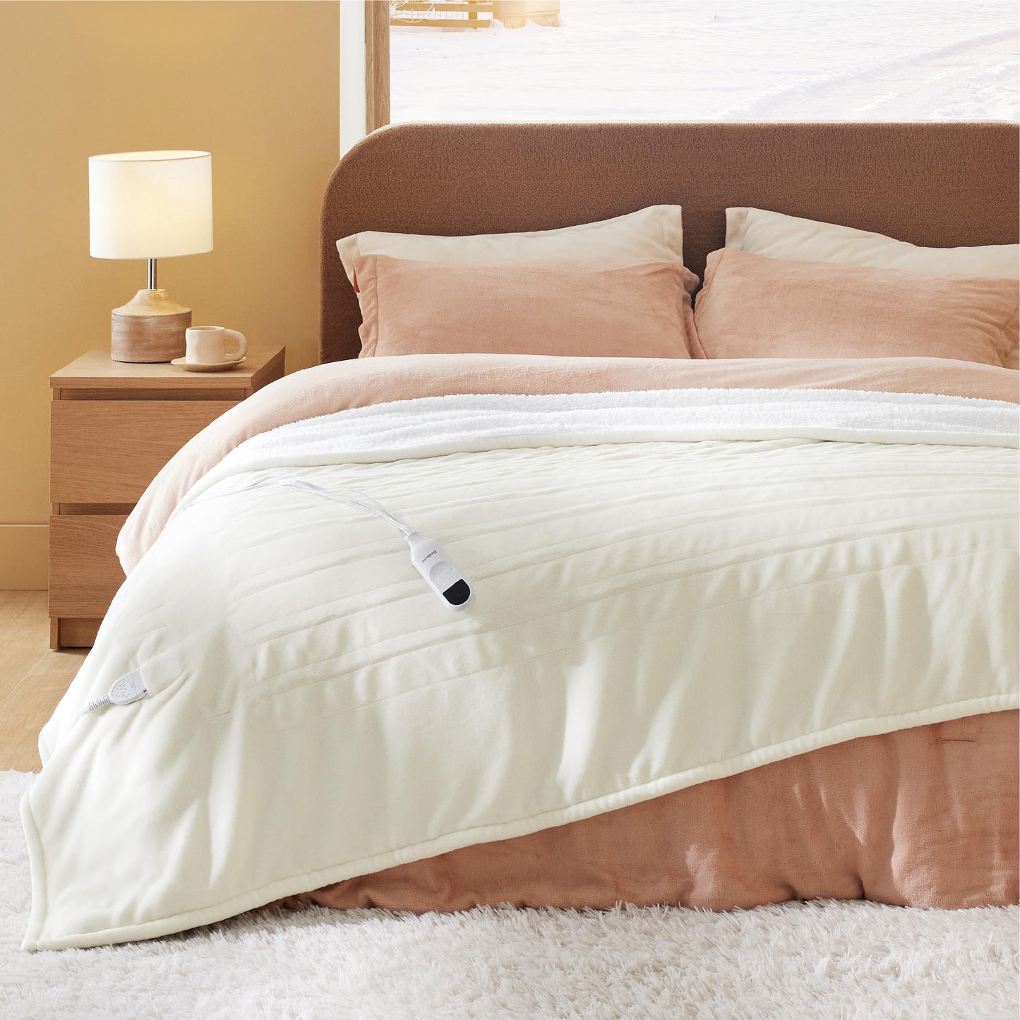 Bedsure Heated Blanket Throw Blanket - Fast Heating Electric Blanket, Soft Flannel Heated Throw with 4 Time Settings, 6 Heating Settings, Warm Gifts for Grandma & Grandpa & Seniors (50“x60”, Grey)