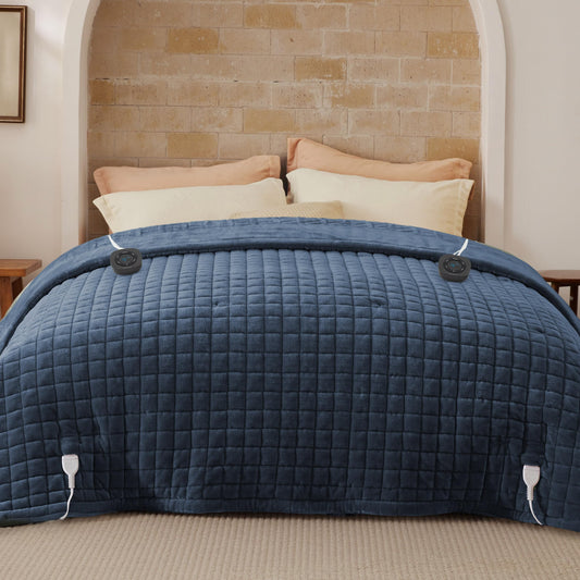 Bedsure Heated Blanket Throw Blanket - Fast Heating Electric Blanket, Soft Flannel Heated Throw with 4 Time Settings, 6 Heating Settings, Warm Gifts for Grandma & Grandpa & Seniors (50“x60”, Grey)