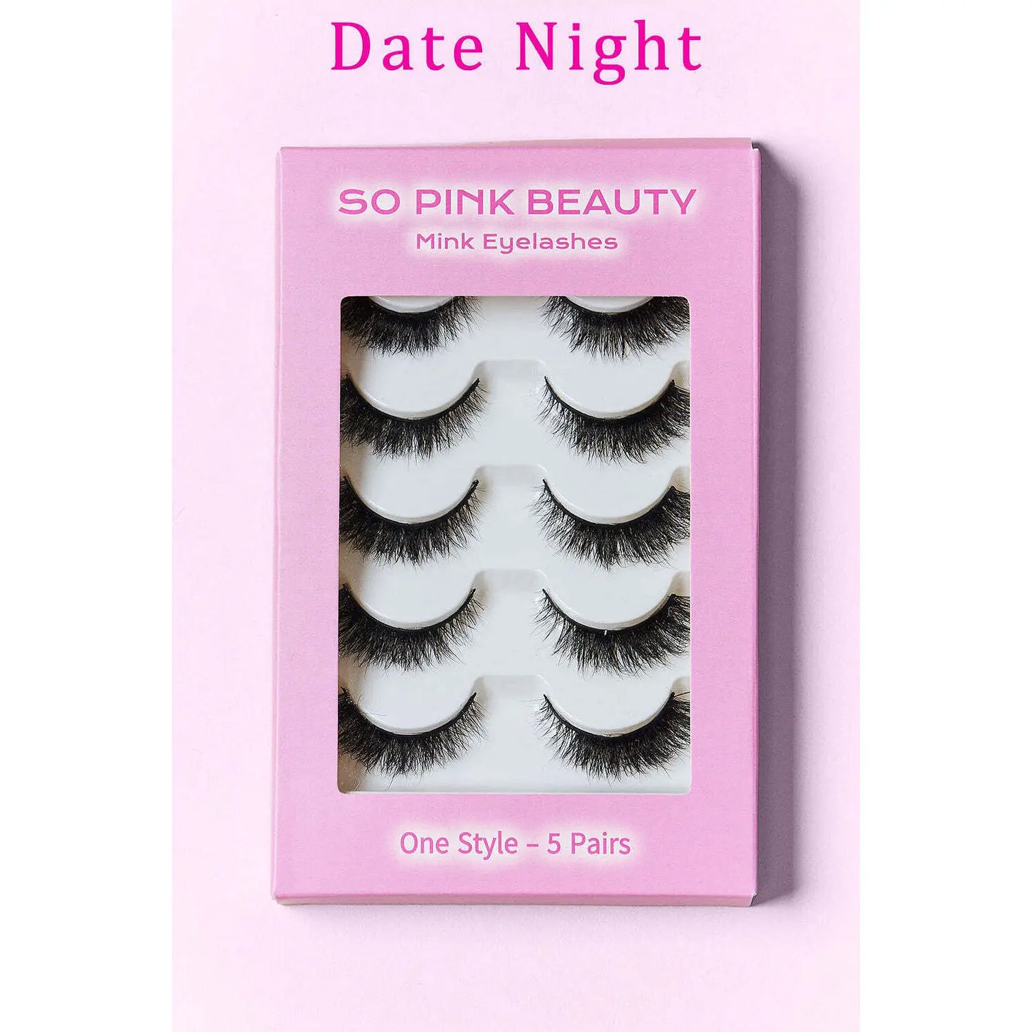 W2B so PINK BEAUTY Mink Eyelashes 5 Pairs Fan Eyelashes