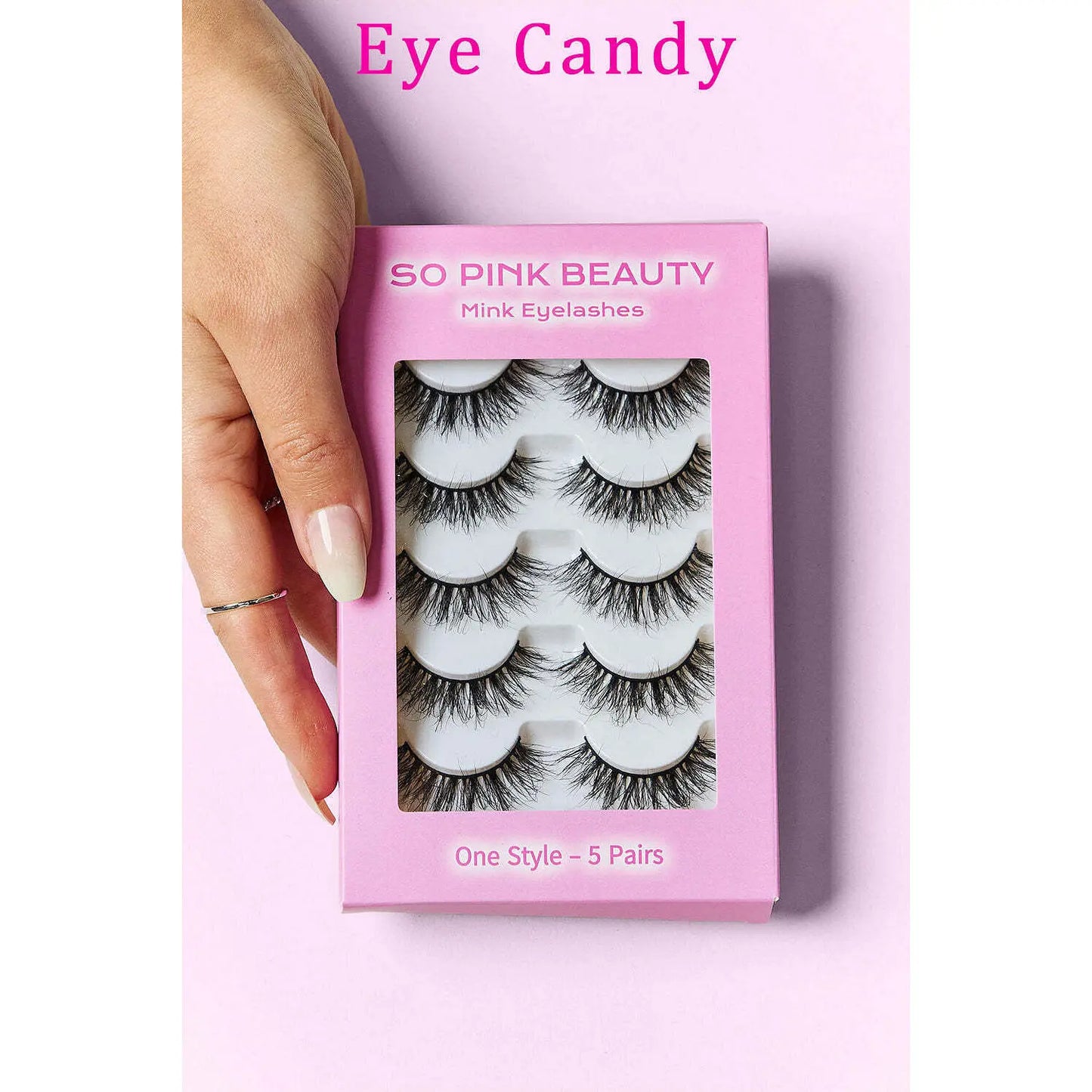 W2B so PINK BEAUTY Mink Eyelashes 5 Pairs Fan Eyelashes