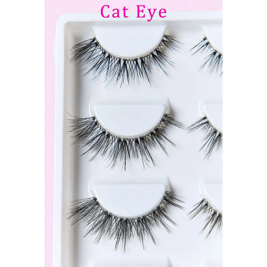 W2B so PINK BEAUTY 5-Pair Set of Faux Mink False Eyelashes Soft and Comfortable Soothing Eyelash Enhancement