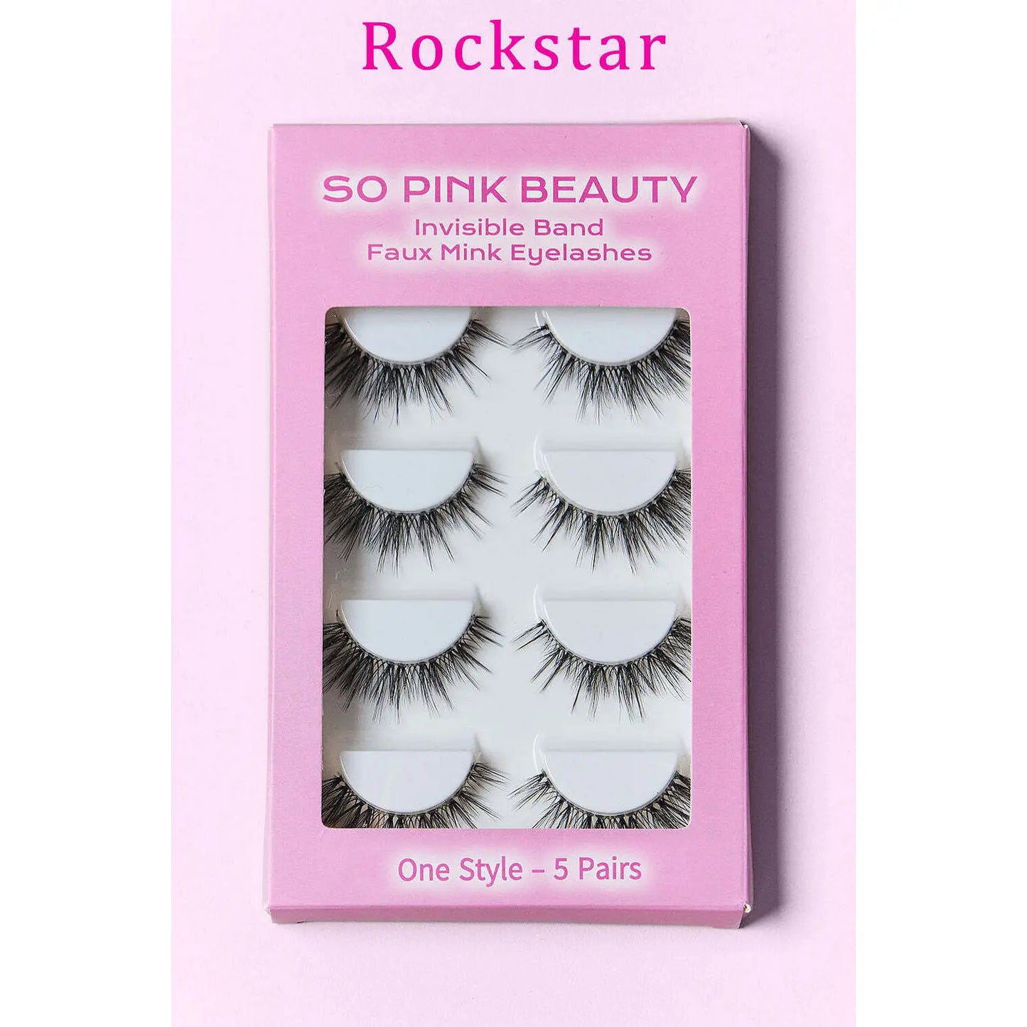 W2B so PINK BEAUTY 5-Pair Set of Faux Mink False Eyelashes Soft and Comfortable Soothing Eyelash Enhancement