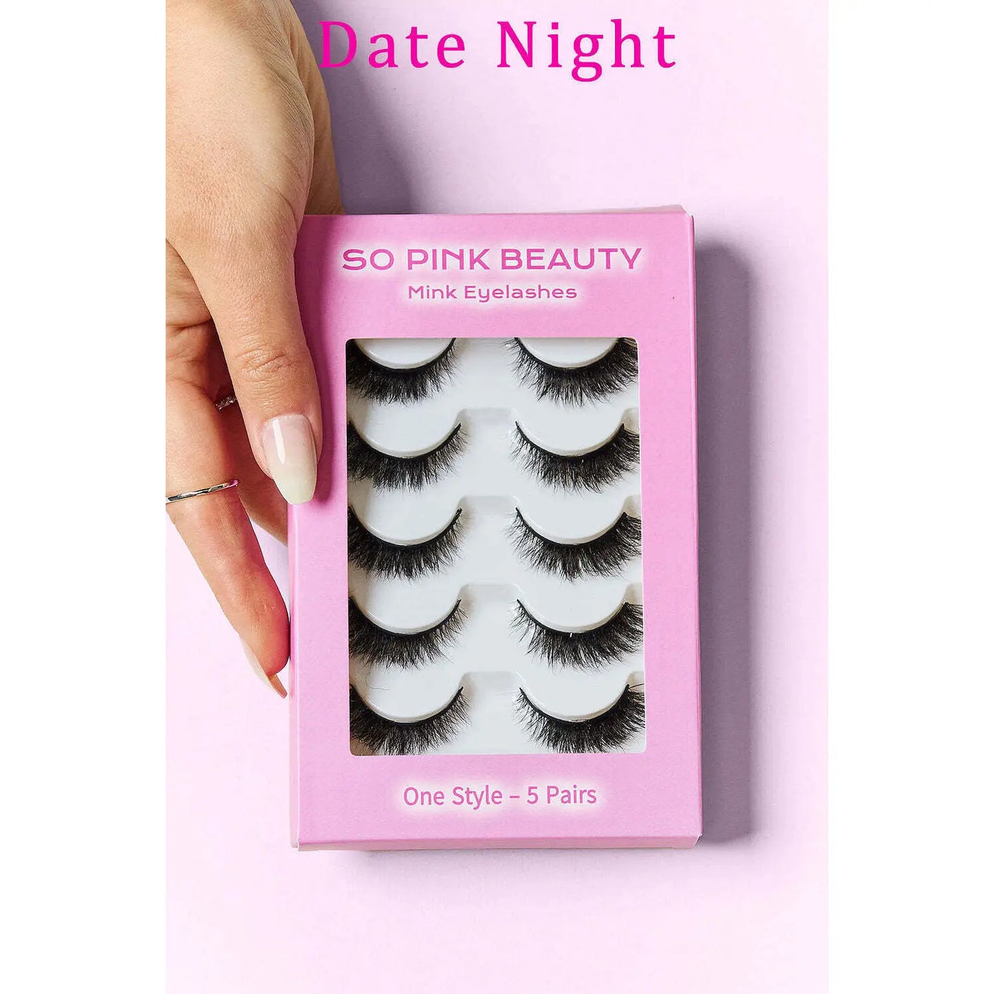W2B so PINK BEAUTY Mink Eyelashes 5 Pairs Fan Eyelashes