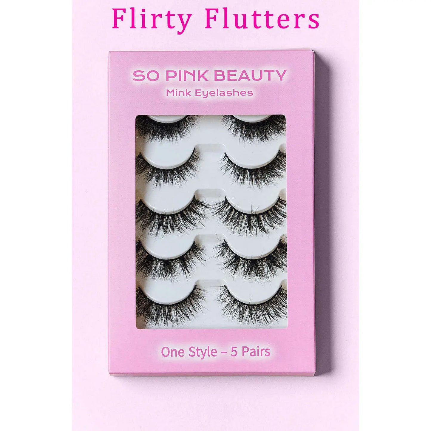 W2B so PINK BEAUTY Mink Eyelashes 5 Pairs Fan Eyelashes