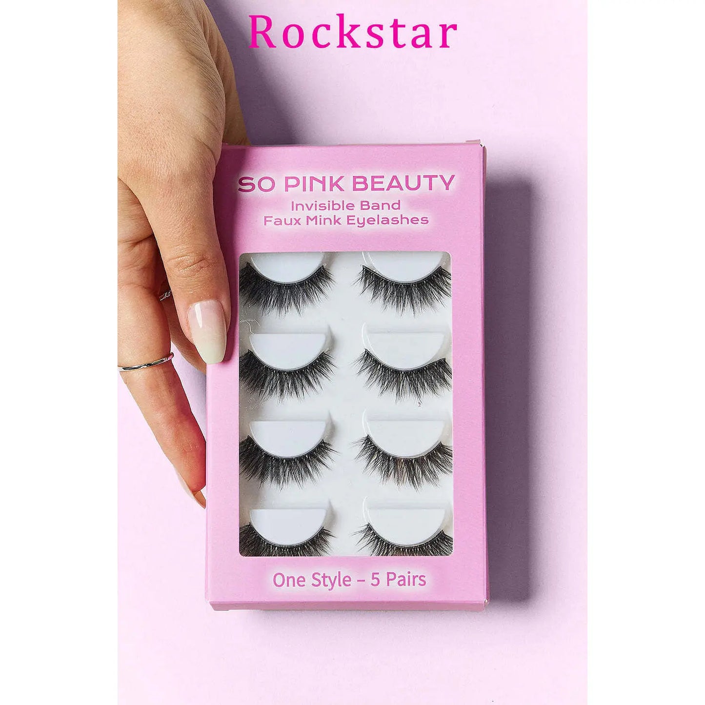 W2B so PINK BEAUTY 5-Pair Set of Faux Mink False Eyelashes Soft and Comfortable Soothing Eyelash Enhancement