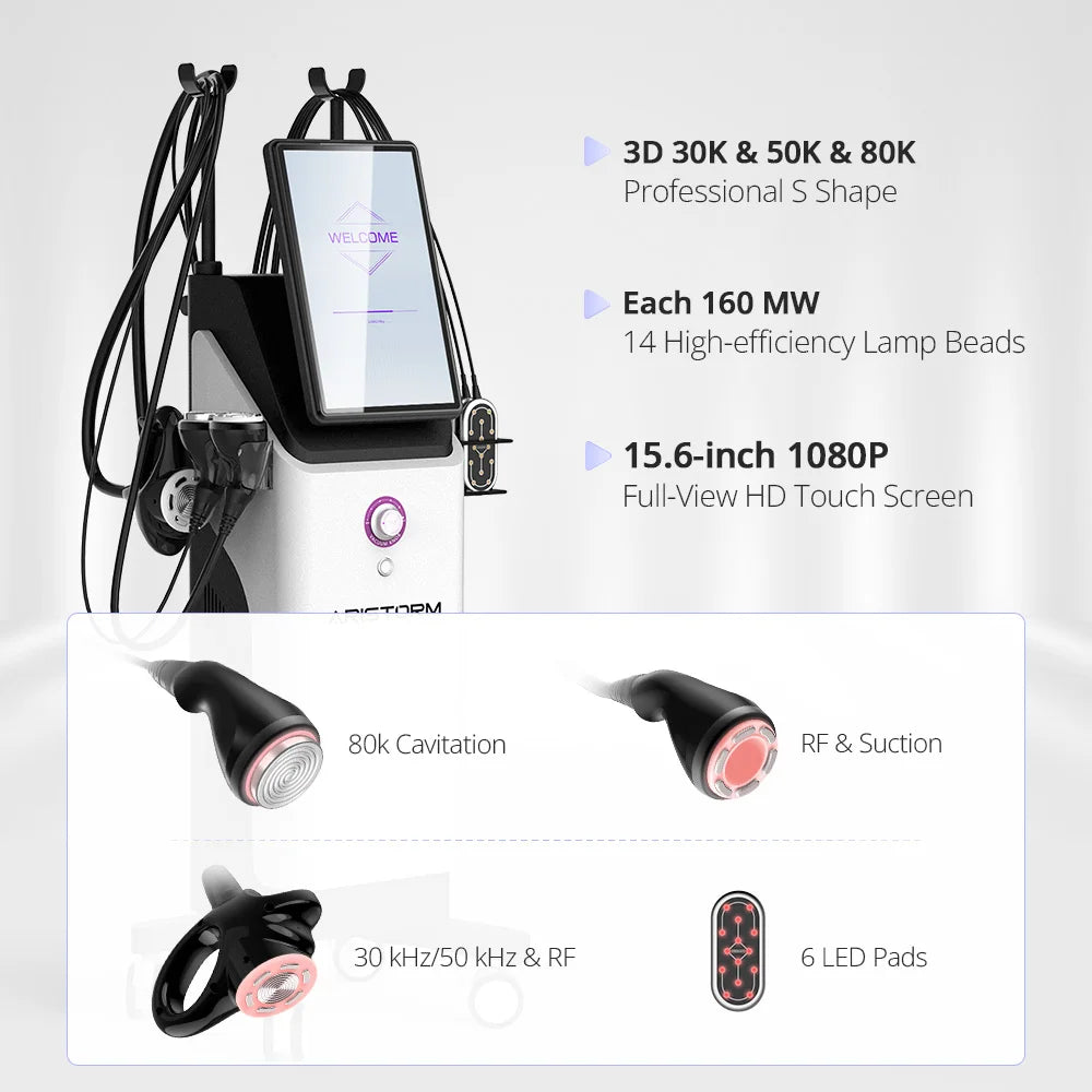 US STOCK Aristorm Professional Standing S Shape Machine 3D 30K 50K 80K All in One Beauty Instrument