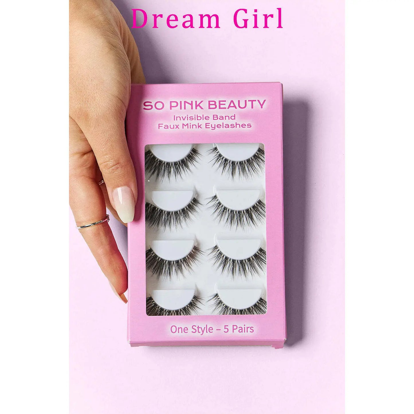 W2B so PINK BEAUTY 5-Pair Set of Faux Mink False Eyelashes Soft and Comfortable Soothing Eyelash Enhancement
