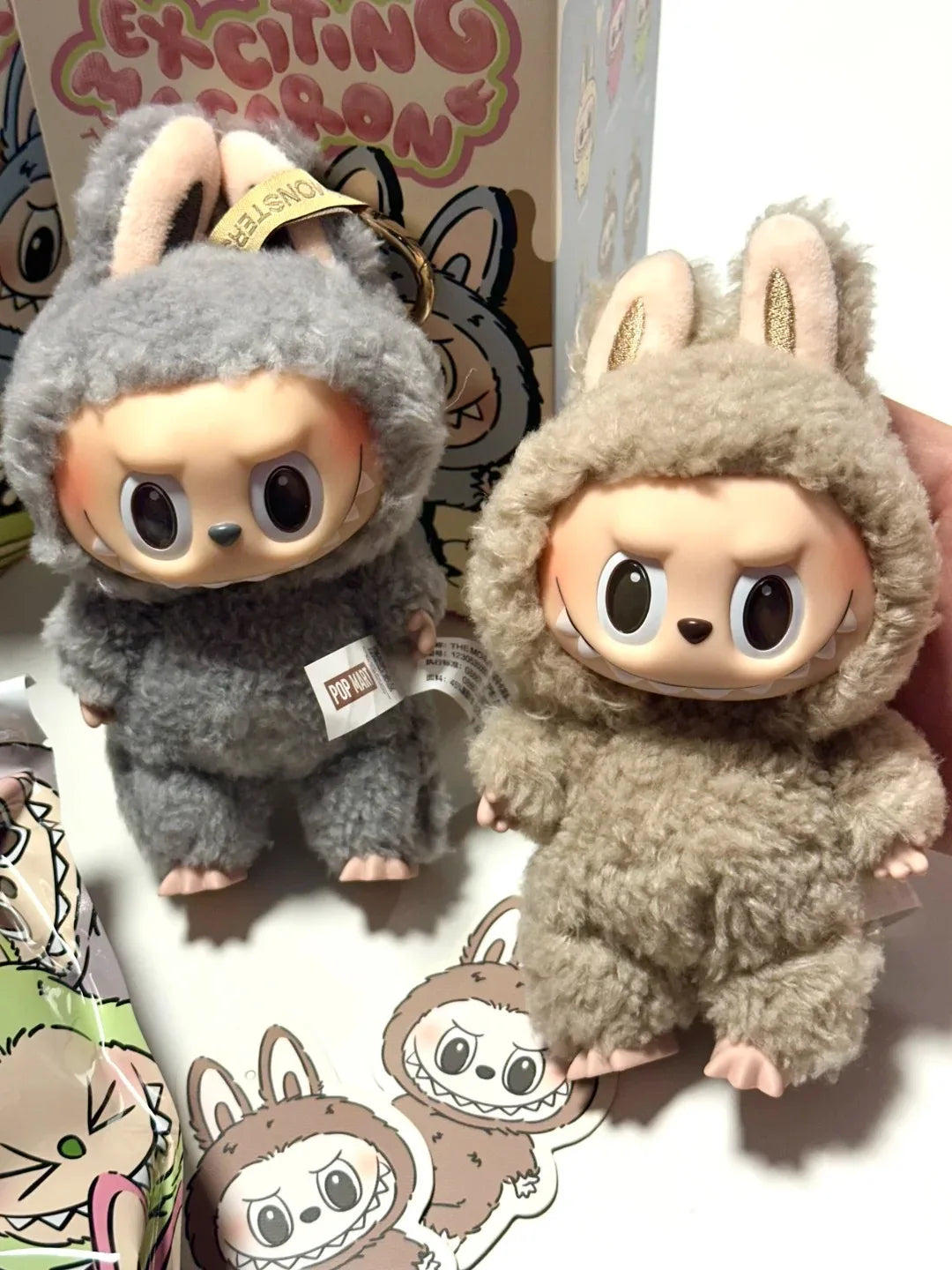 Original Popmart Labubu V1 V2 V3 The Monsters Macaron Have A Seat Big Into Energy Series Blind Box Vinyl Plush Doll Pendant