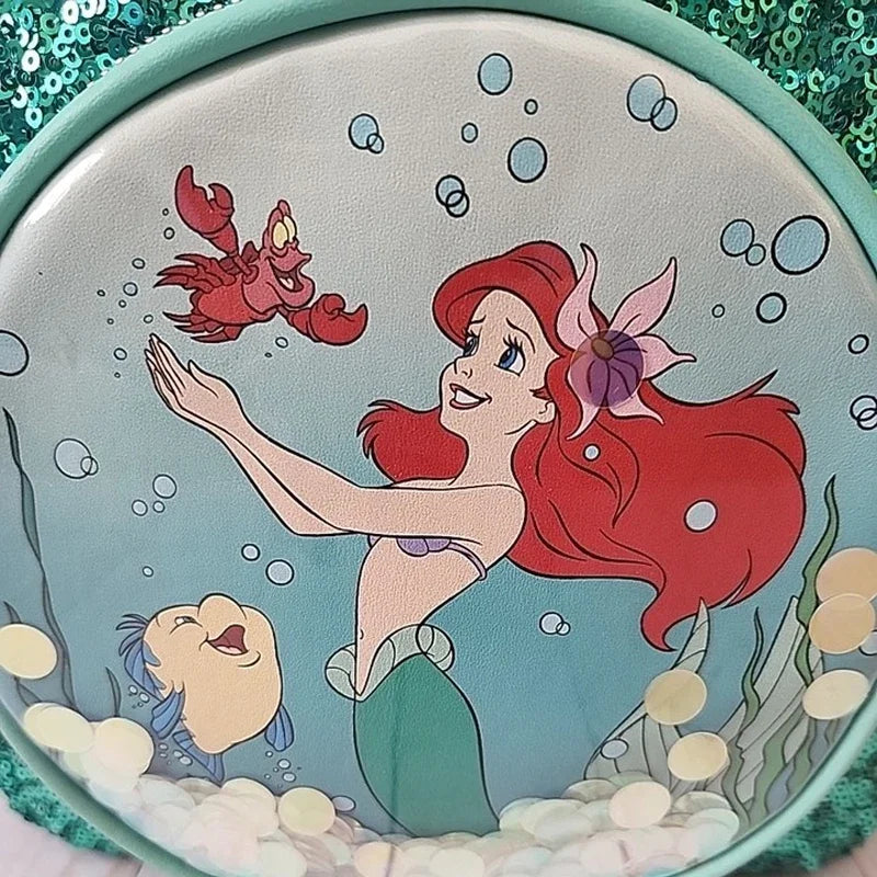 New Loungefly Disney Little Mermaid Snow Globe Sequin Mini Backpack