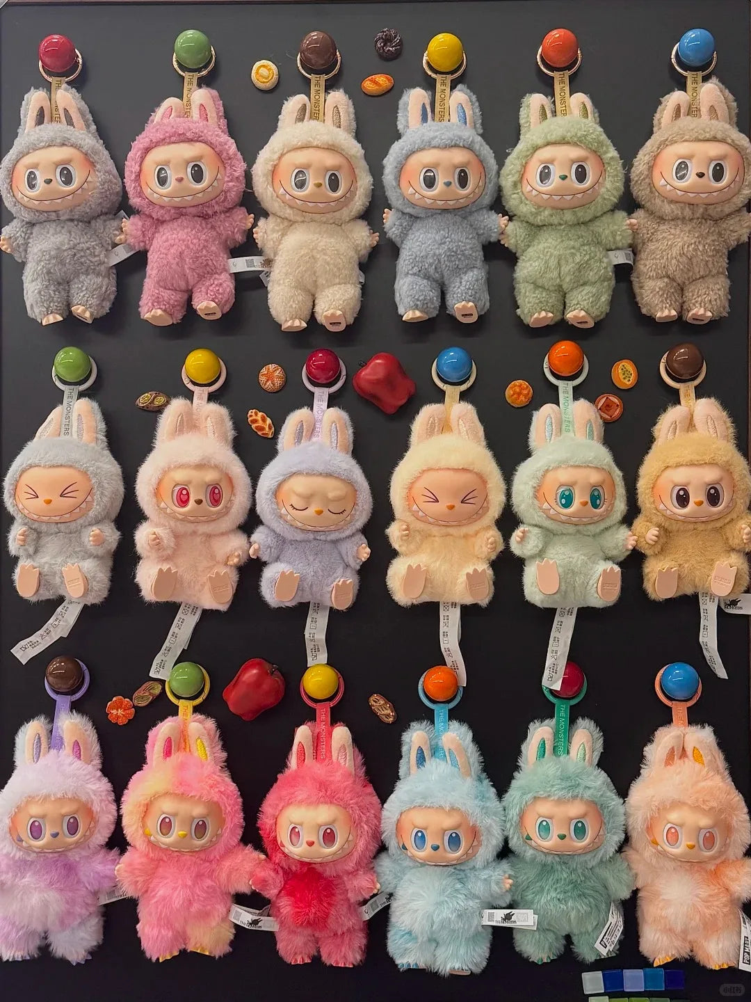 Original Popmart Labubu V1 V2 V3 The Monsters Macaron Have A Seat Big Into Energy Series Blind Box Vinyl Plush Doll Pendant