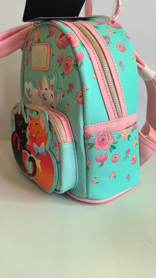 New Loungefly Disney The Aristocats Sleeping Marie Toulouse Berlioz Mini Backpack Student Bag Girl Gifts Cute Children Backpack