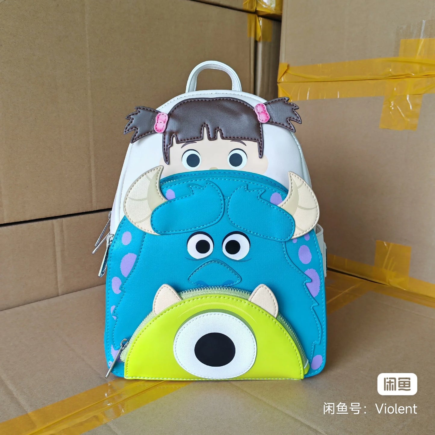 Loungefly Pixar Monsters Mike & Sulley Mini Backpack - Cute Side Bag For Women Teen Girl Accessory Gift