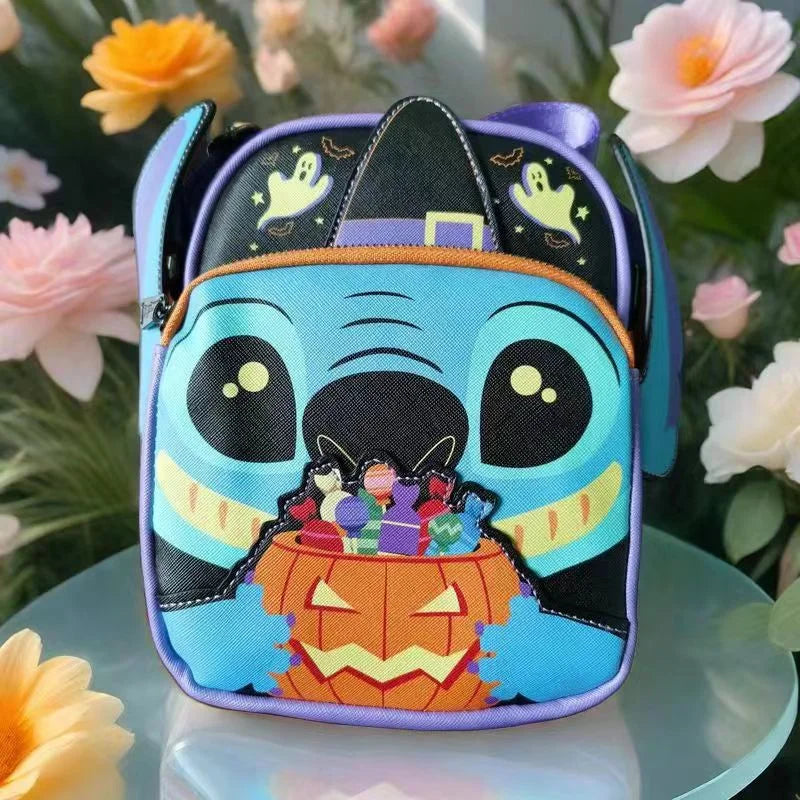 Disney Loungefly Stitch Mickey Mouse Sleeping Curse Pixar Up Double Strap Shoulder Bag Purse School Backpack Backpack kids Gifts