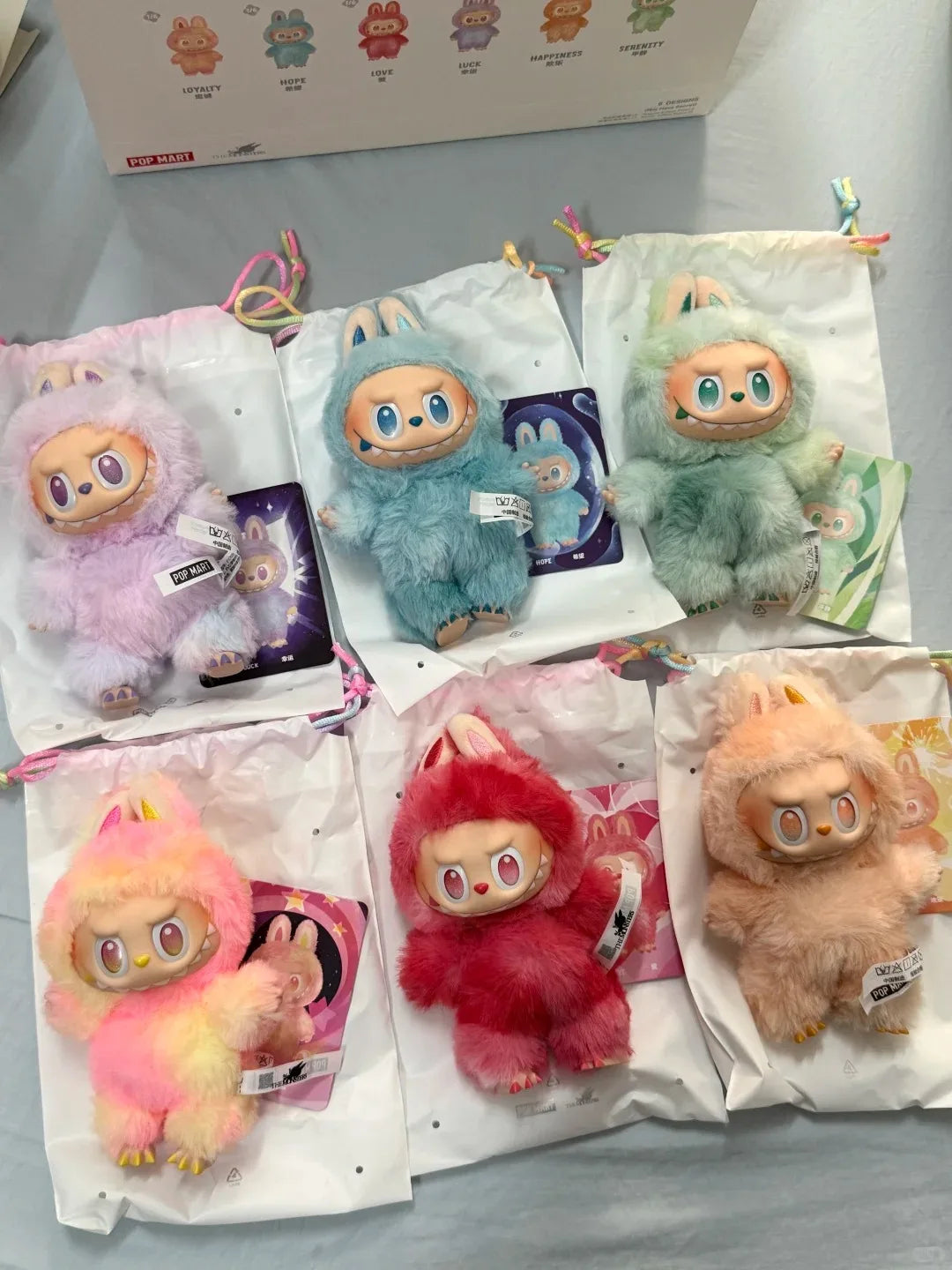 Original Popmart Labubu V1 V2 V3 The Monsters Macaron Have A Seat Big Into Energy Series Blind Box Vinyl Plush Doll Pendant