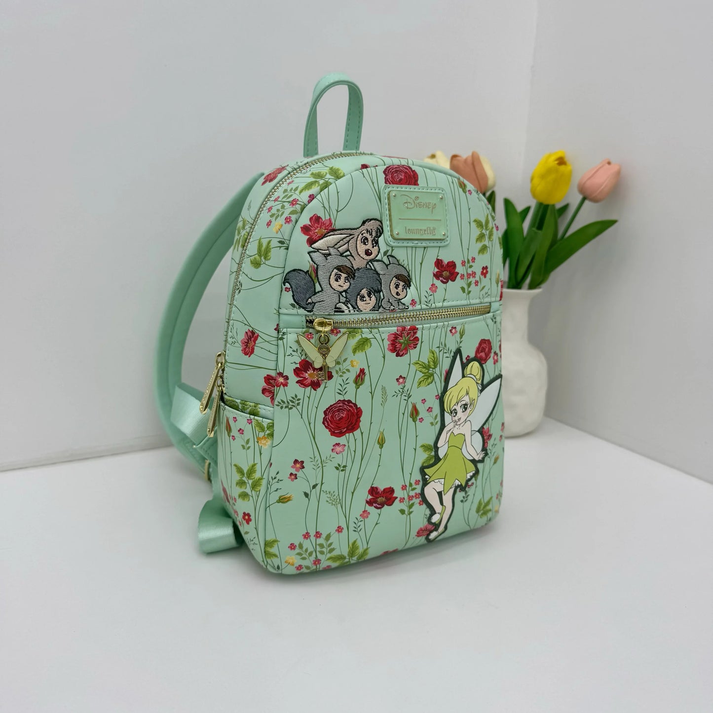 New Loungefly Disney Tinker Bell Fairy Princess Backpack Cartoon Print Trendy Fashion Women'S Holiday Gift