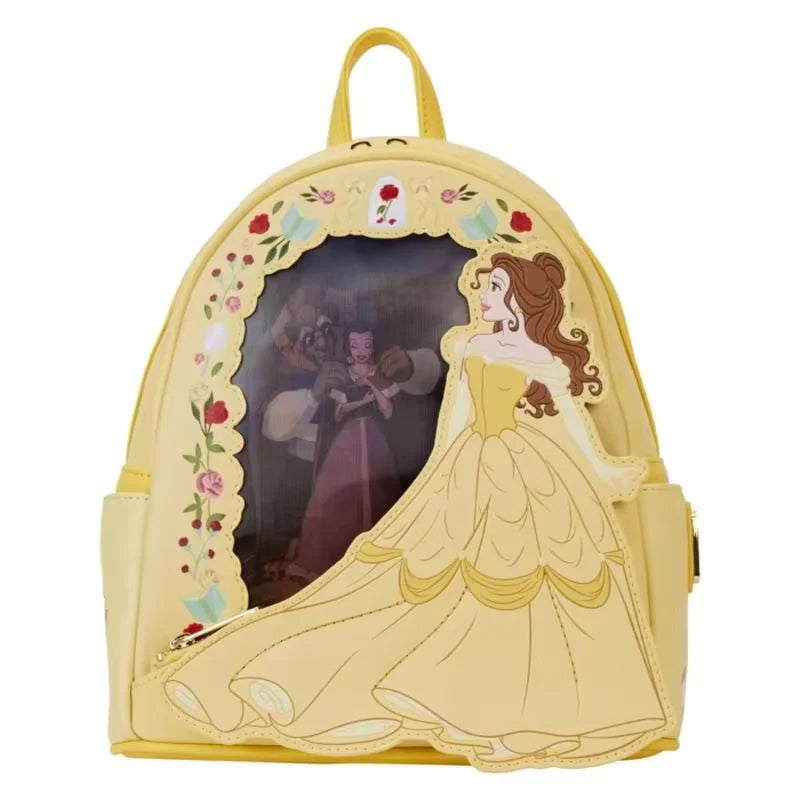 Loungefly Genuine Beauty And the Beast Backpack Waterproof Princess Cinderella Perspective Bag for Girls Animation Cosplay Gift