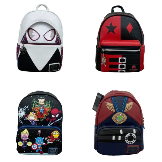 Loungefly Backpack Spider Man Gwen Infinite Legends Iron Man Fashion Anime Backpack For Boys And Girls Mini Kids School Bag