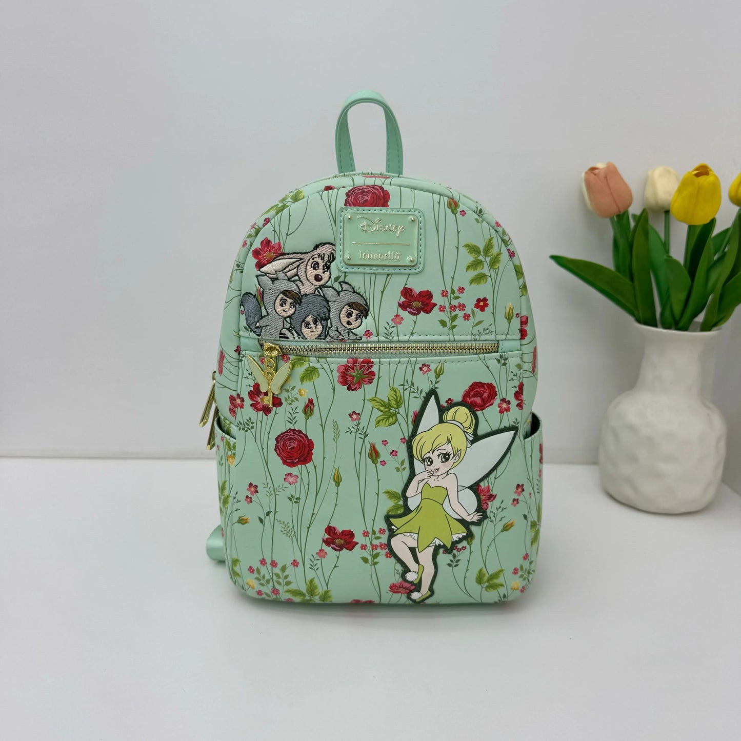 New Loungefly Disney Tinker Bell Fairy Princess Backpack Cartoon Print Trendy Fashion Women'S Holiday Gift