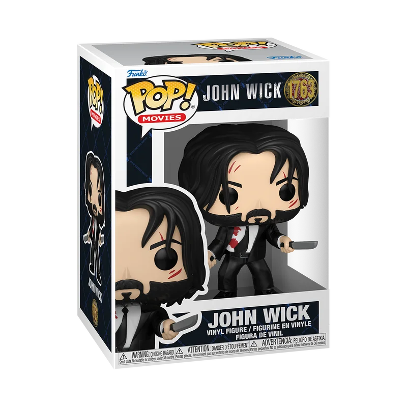 Funko Pop Figure John Wick With Dual Knives #1763 Vinyl figure 3.85 inches Toy Collectible Limited Edition Children's Toy Gift
