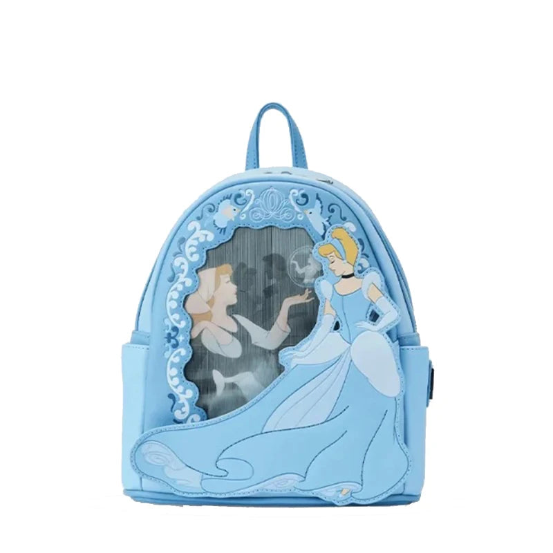 Loungefly Genuine Beauty And the Beast Backpack Waterproof Princess Cinderella Perspective Bag for Girls Animation Cosplay Gift