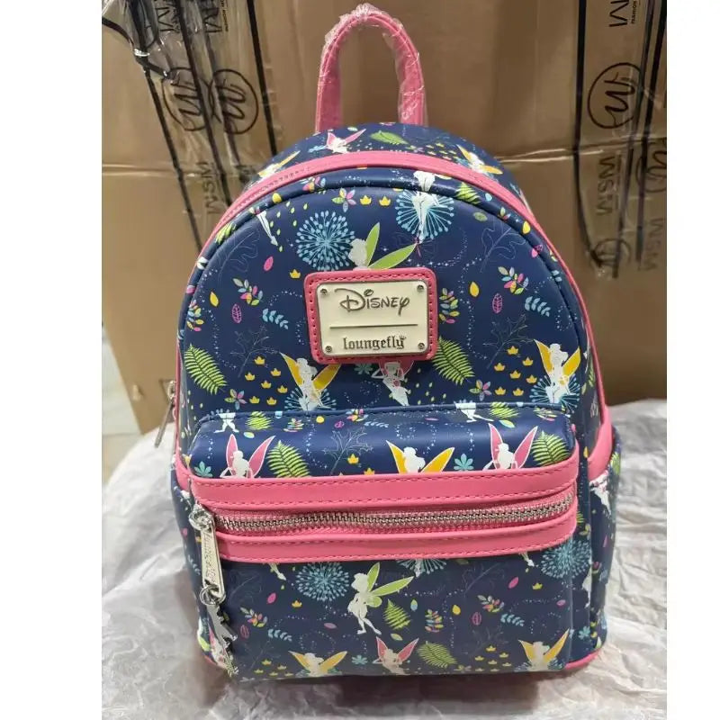 New Loungefly Disney Tinker Bell Fairy Princess Backpack Cartoon Print Trendy Fashion Women'S Holiday Gift