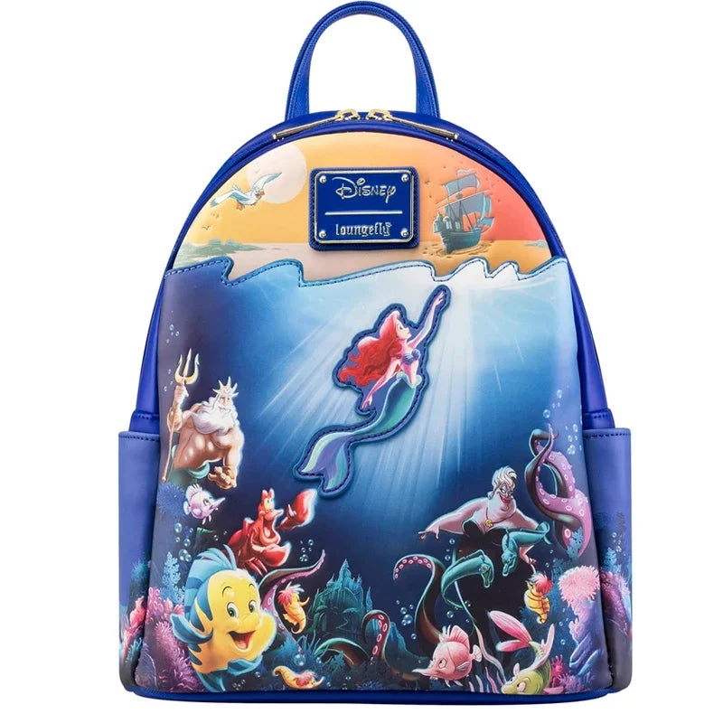 New Loungefly Disney Little Mermaid Snow Globe Sequin Mini Backpack