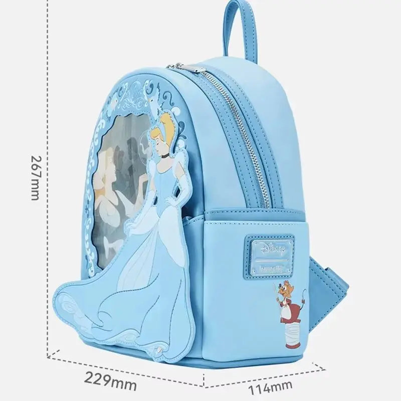Loungefly Genuine Beauty And the Beast Backpack Waterproof Princess Cinderella Perspective Bag for Girls Animation Cosplay Gift